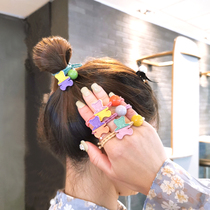 Cute Alloy Small Bear Candy Color High Elasticity Zal Hair Leather Fascia Pan Hair Rope Sweet Meatballs Hair Accessories Hair