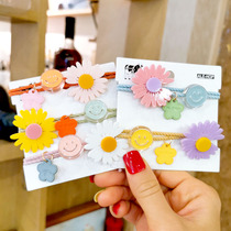 Korean version of small daisy hair rope head rope Hairband Korean Net red hipster tie hair leather band headwear small leather hair accessories