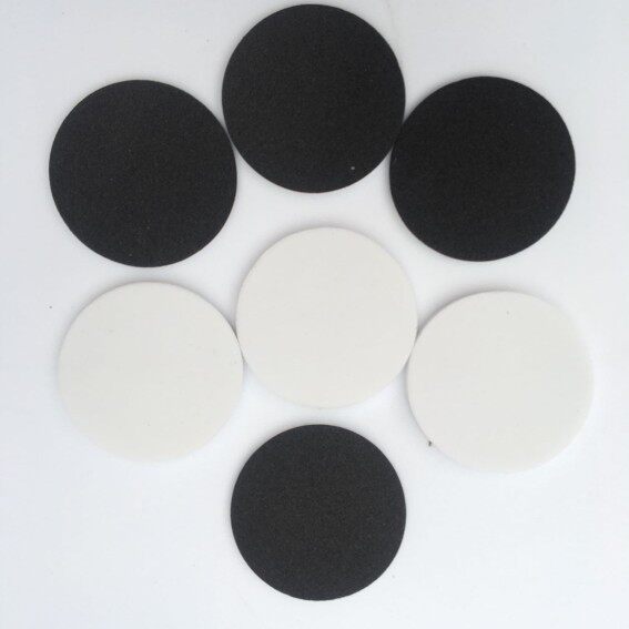 White single-sided adhesive EVA foam pad, one side self-adhesive black eva foam pad, diameter 20mm