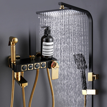 Germany WOTE bathroom European bathroom constant temperature rain shower set Household all copper black shower
