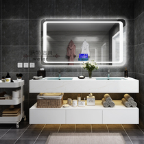 Modern simple bathroom cabinet combination Oak smart Bluetooth bathroom cabinet Bathroom Nordic Washbasin Pool sink