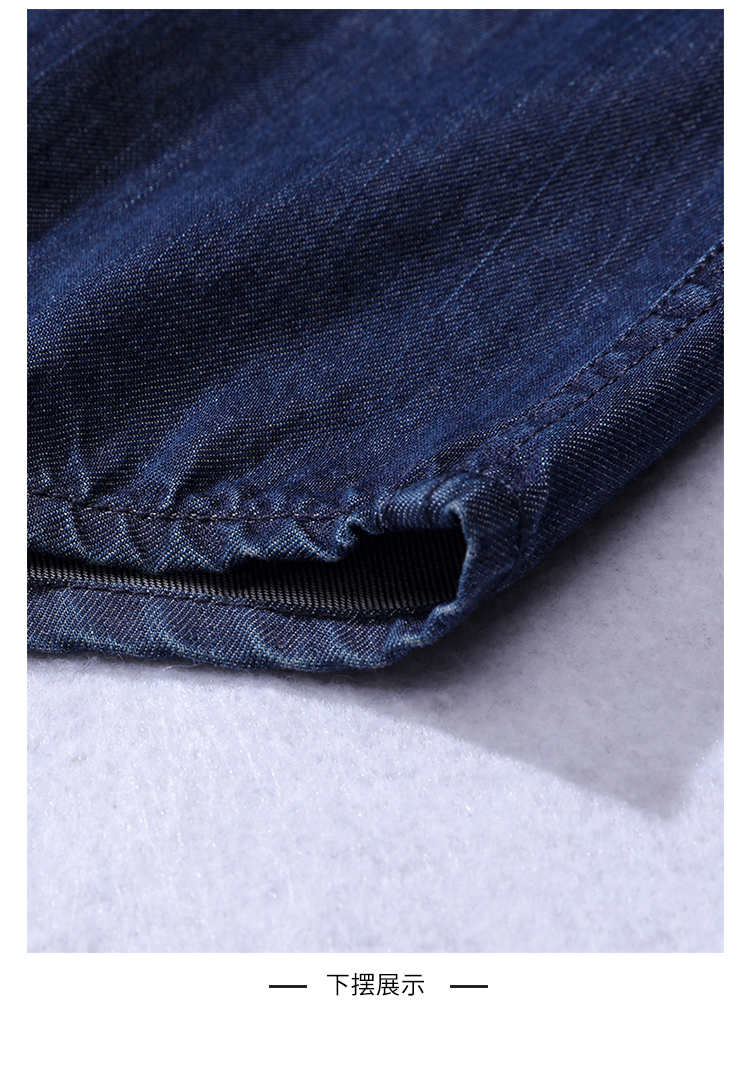 Hoo big boy áo bé trai 12-15 tuổi nam trẻ em cotton dài tay áo denim mùa thu sản phẩm mới ve áo mỏng - Áo sơ mi quần áo trẻ em