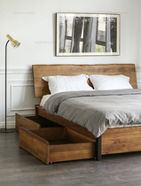 Special Offer Nordic expression NORHOR Auckland Double bed Solid wood furniture Country storage Bedroom K Z