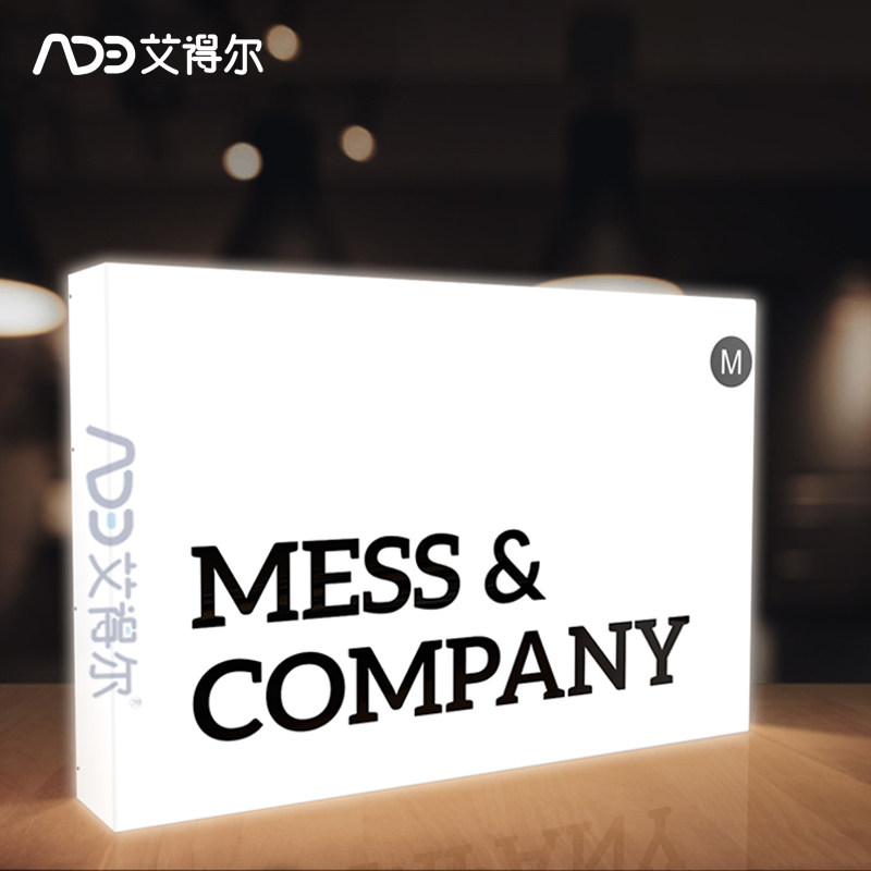 Acrylic through body luminous light box custom LED indoor billboard company logo name door head sign hanging