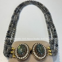 Artist jewelry Anna three-circle labradorite heavy industry necklace 1980 deposit 1400 non-refundable and non-exchangeable