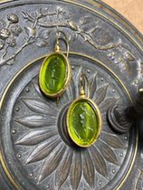 Italy m c sterling silver gilded glazed cameo ear hook 968 deposit 484