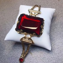 Big-name designer 24k gold-plated high-order red square sugar hemp rope braided bracelet 1368 deposit 1000