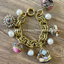 Artist Jewelry CP Ancient Glass Natural Baroque Pearl Heavy Work Bracelet 2280 Deposit 1800