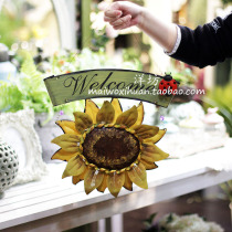Hand painted wrought iron sunflower welcome welcome listing house number Garden sign flower shop gardening decoration pastoral garden