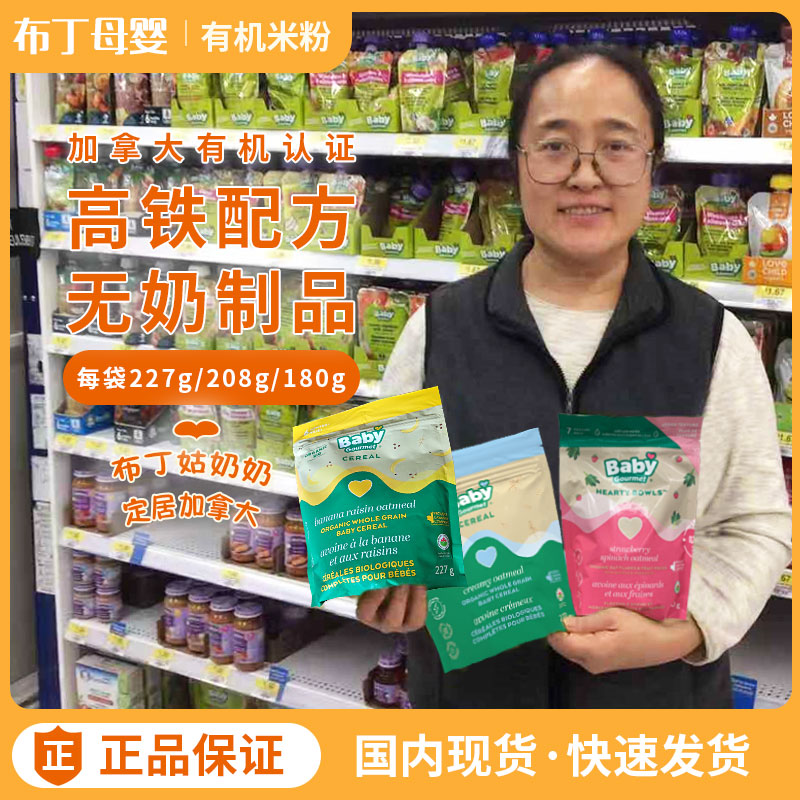 Canada Baby Gourmet Baby Rice Flour Rice Paste Nutritional Supplementary Food Organic High Iron Contains Milk Hypoallergenic