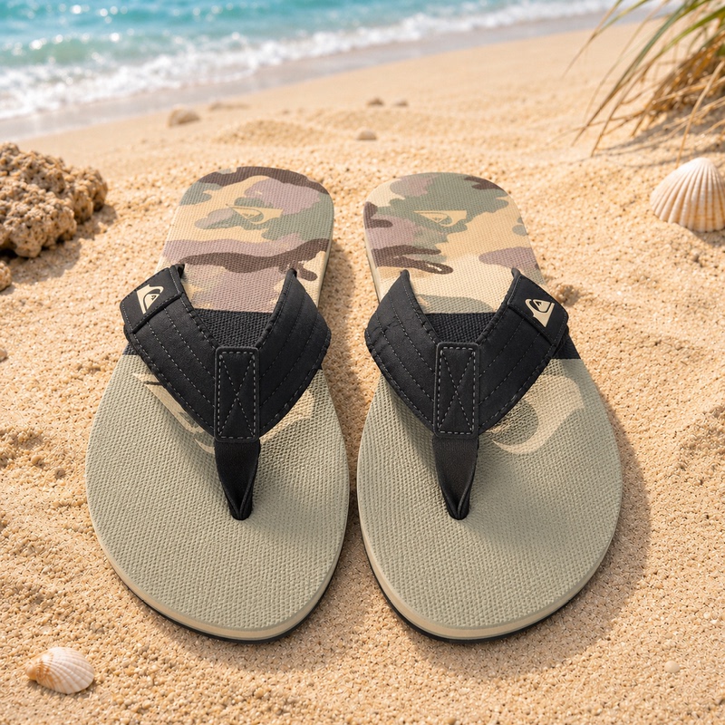 Quiksilver2026 New Model Launched Men's Trendy Brand Fashion Beach Flip-Flops Outdoor Wear-Resistant Sandals