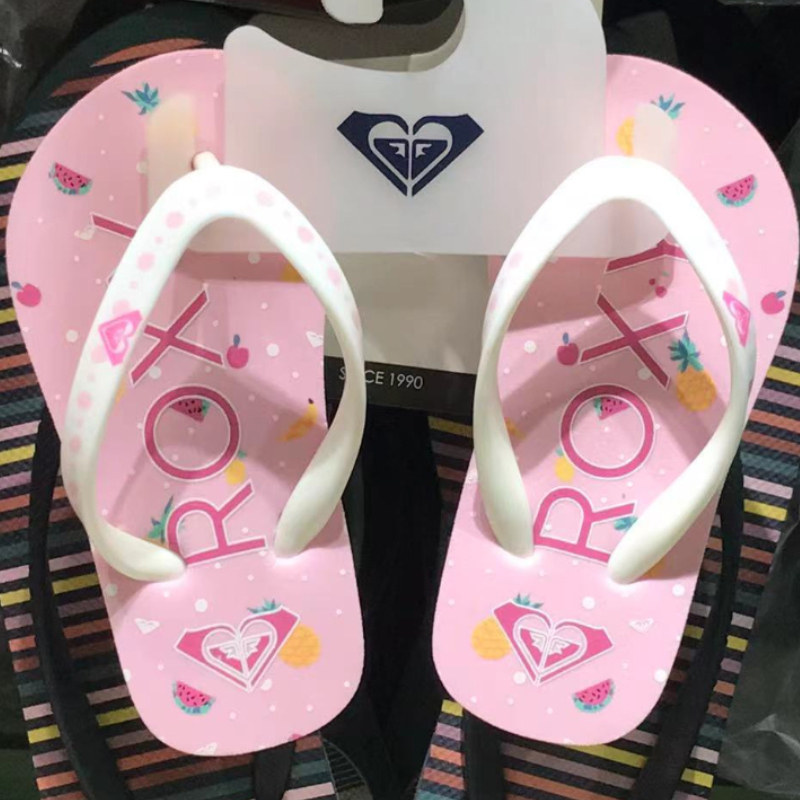 In-Stock Roxy2026 New Children's Indoor and Outdoor Slippers, Flip-Flops, Non-Slip, Soft Sole, Wear-Resistant, Flat Sandals