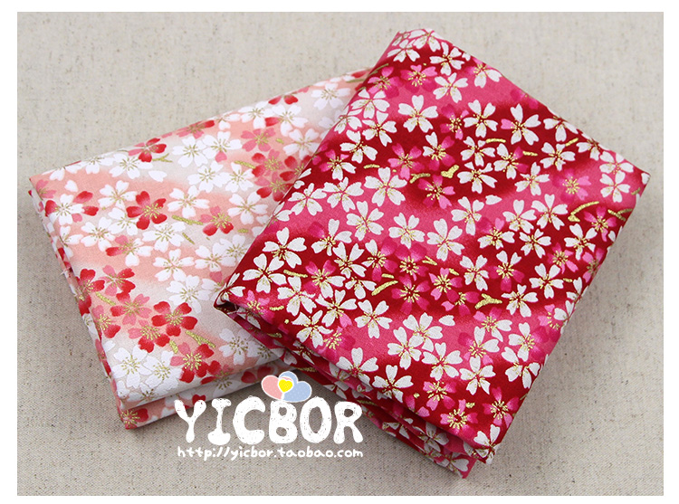 Phong cách Nhật Bản và gió hoa anh đào bronzing vải vàng túi đệm gối chất liệu handmade DIY cotton vải 2 vải thô cotton
