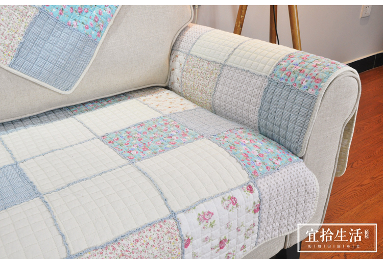 Mục vụ chăn bông vải chắp vá đơn giản hiện đại chống trượt bốn mùa sofa bông đệm đệm sofa - Ghế đệm / đệm Sofa ghế đệm