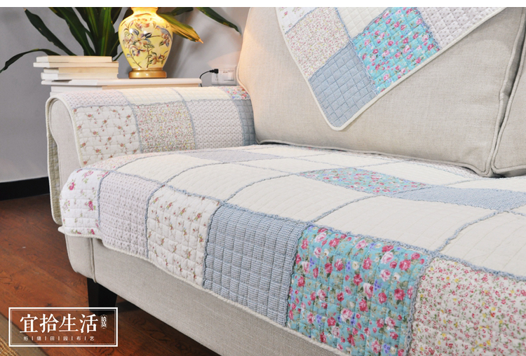 Mục vụ chăn bông vải chắp vá đơn giản hiện đại chống trượt bốn mùa sofa bông đệm đệm sofa - Ghế đệm / đệm Sofa ghế đệm