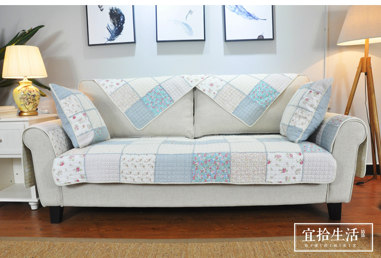Mục vụ chăn bông vải chắp vá đơn giản hiện đại chống trượt bốn mùa sofa bông đệm đệm sofa - Ghế đệm / đệm Sofa ghế đệm