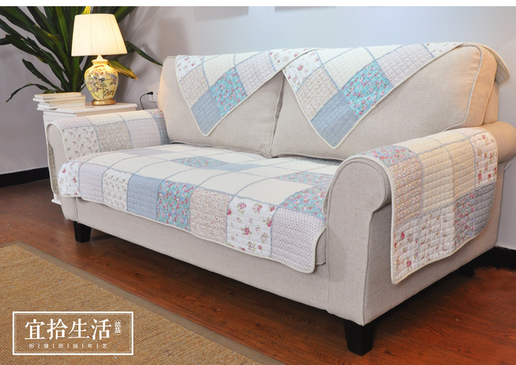 Mục vụ chăn bông vải chắp vá đơn giản hiện đại chống trượt bốn mùa sofa bông đệm đệm sofa - Ghế đệm / đệm Sofa ghế đệm