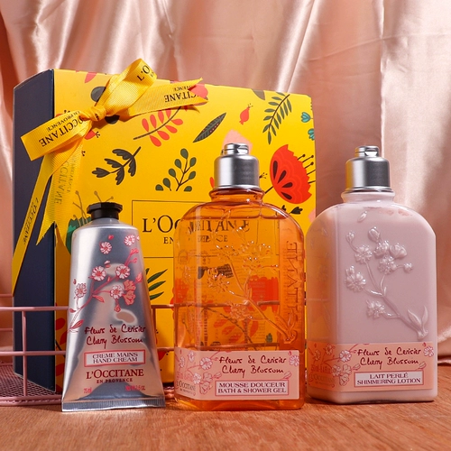 L'occitane, крем для тела, крем для рук, гель для душа, комплект, набор, подарочная коробка, 250 мл, 3 предмета
