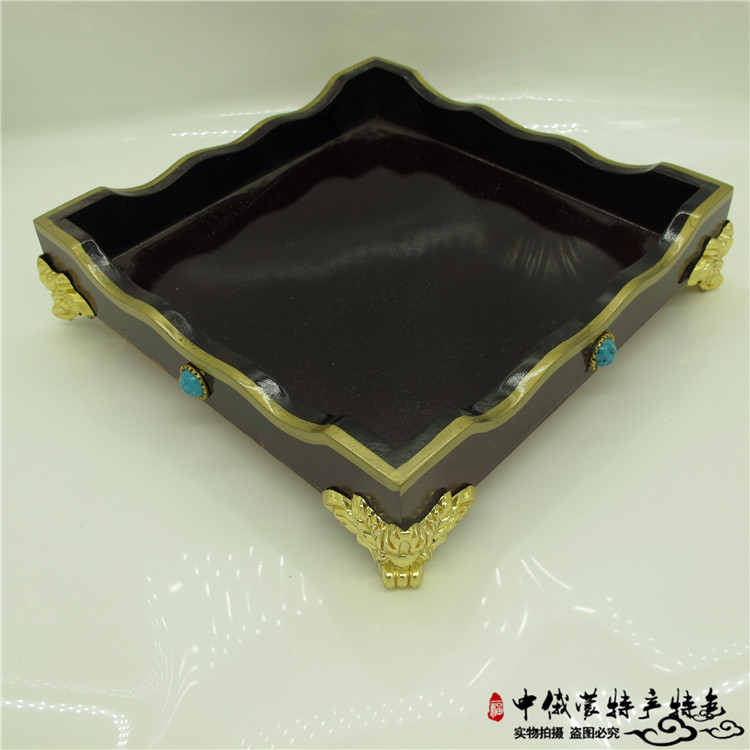 Mongolian Tableware Solid Wood Dinner Plate Inner Mongolia Featured Handmade Wooden Cutlery Handles Meat Dishes Ethnic Specialty Items