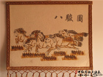 Mongolian Hot felt painting eight horses Inner Mongolia characteristic crafts Mongolian wool felt painting yurt decoration painting handmade