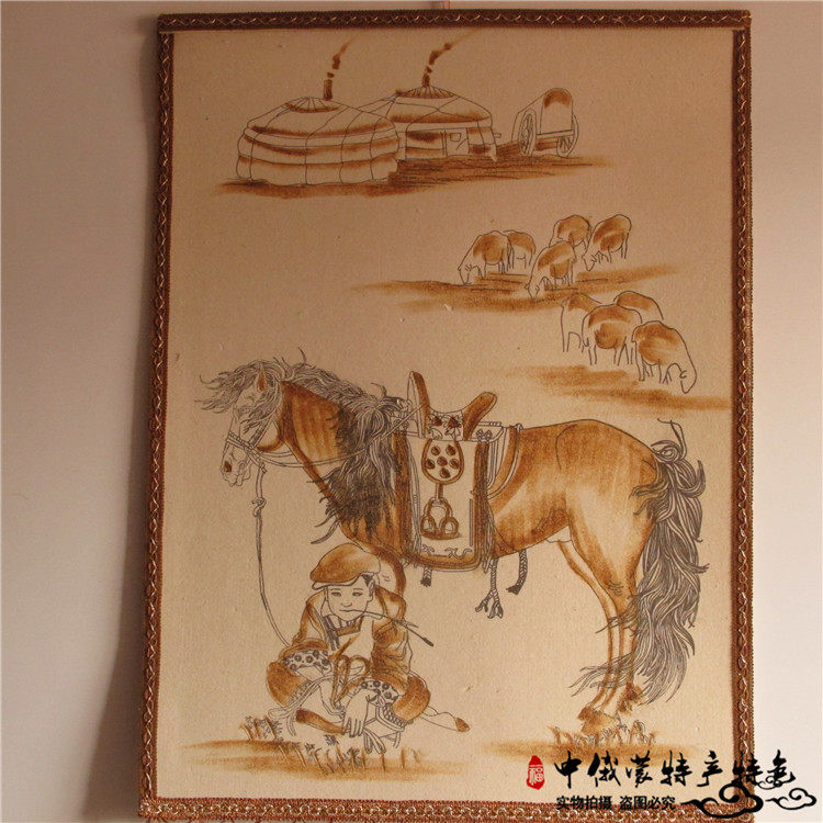 Felt painting Inner Mongolia wool felt painting of Mongolian crafts felt and grassland national hot painting style