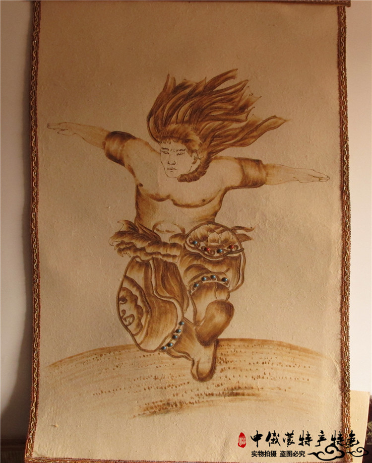 Mongolian felt painting Inner Mongolia characteristics 120x80 hanging painting Dining room decoration painting Transfer Mongolian wool felt painting