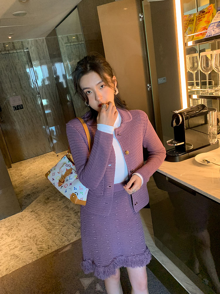 ADA MISS spring new 2021 low saturation crochet temperament short loose knitted cardigan small coat female