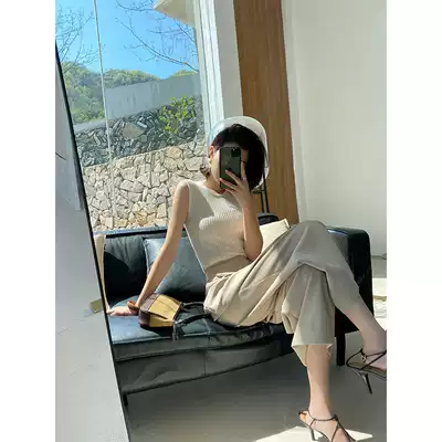 ADA MISS high waist straight loose thin wide leg pants women's summer 2020 new camel casual suit nine-point pants