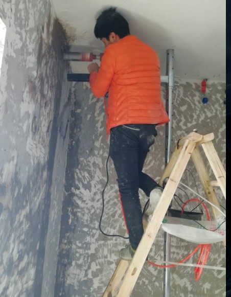 Drilling machine hydraulic top-lever bracket rack seamless steel tube multidirectional telescopic rod without expansion screw solid racket