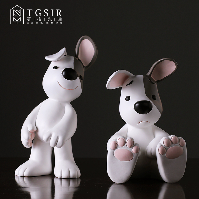 Modern minimalist creative cute puppy swing piece less girl children's bedroom room table living-room adornment furnishing