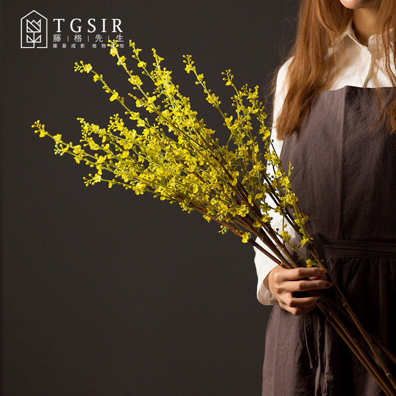 Welcome spring flower emulation floral table living room TV cabinet vase flower arrangement decoration floral furnishing little fresh and fake flowers light and luxurious