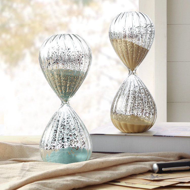 American country Moller mottled retro glass hourglass French 30-minute countdown timer decoration ornaments