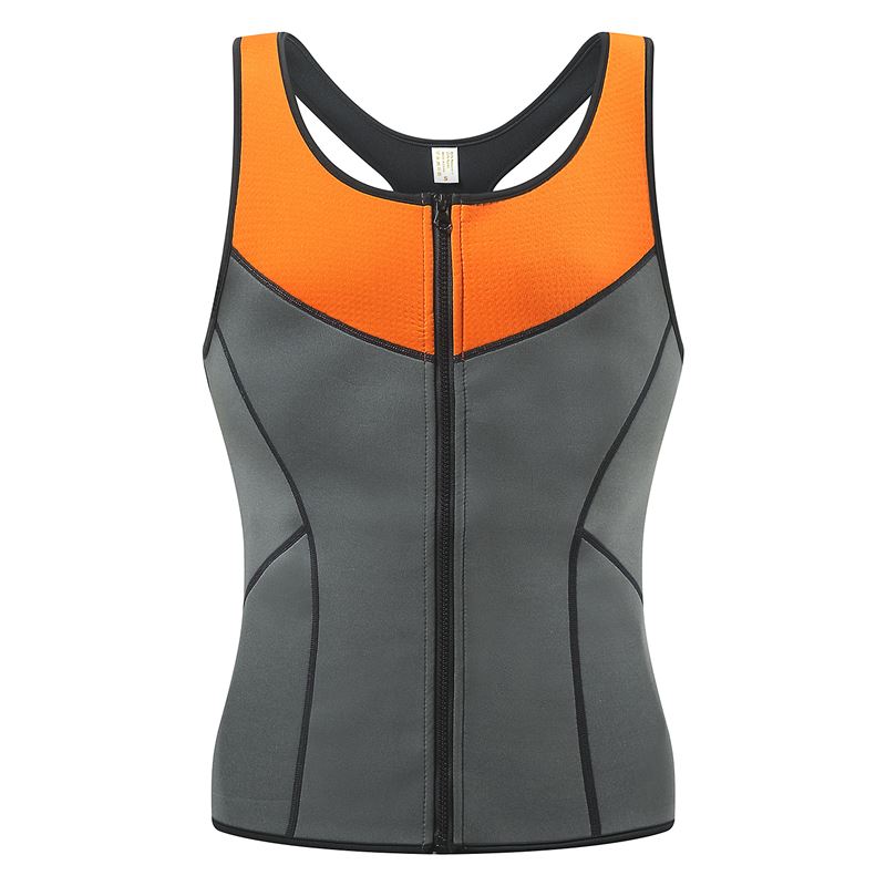 Black Sleeveless Slim Waist Fitness Pull-Up Style Sport Men's Vest Plastic Body Sweatin Close-up Belly Plastic Body Suit