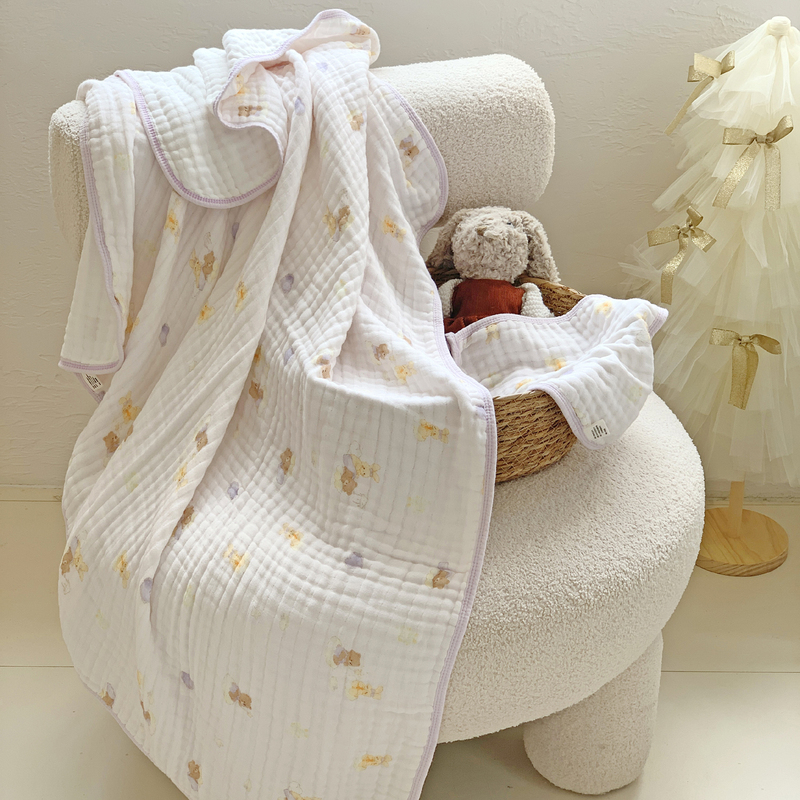 Baby Gauze Bath Towel 6-Layer Ultra-Soft Cotton Gauze for Newborns, Class a Baby Bath Bamboo Cotton Square Towel Wrap