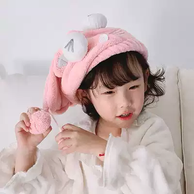 Children's shower cap dry hair cap girls absorb quick-drying cute baby adult thick headgear no rinse shampoo cap