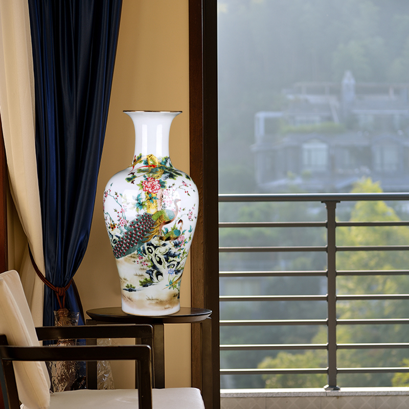 Jingdezhen ceramic vase furnishing articles large sitting room of Chinese style household flower arranging TV ark, rich ancient frame decorative porcelain