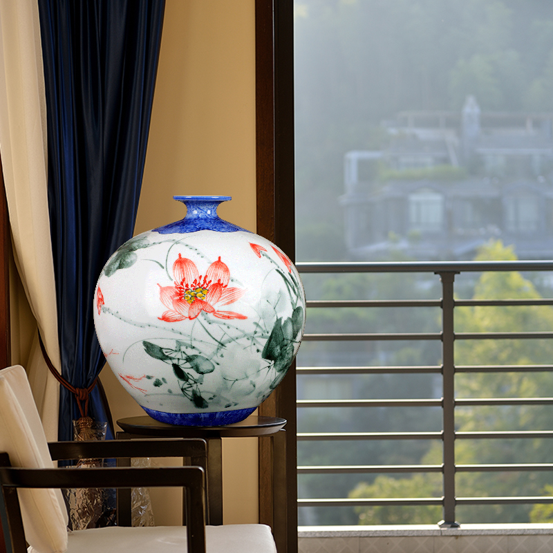 Jingdezhen ceramics new Chinese hand - made of blue and white porcelain vase furnishing articles home sitting room ark adornment handicraft
