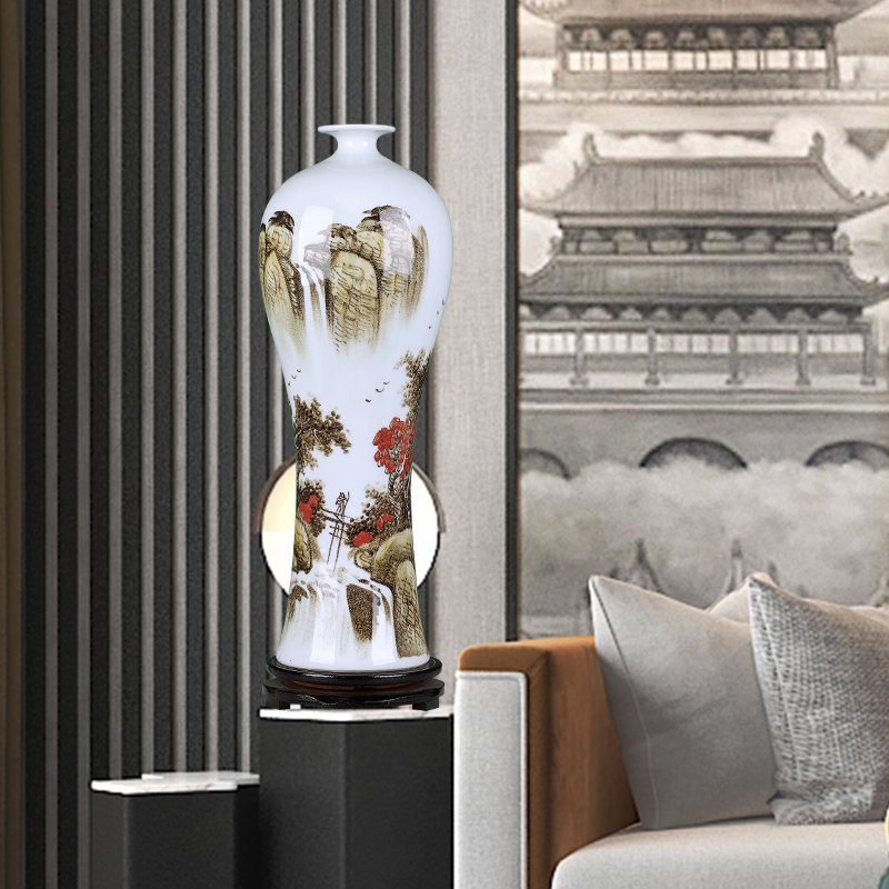 Jingdezhen ceramics hand - made scenery blue and white porcelain vase furnishing articles of Chinese style household act the role ofing is tasted, the sitting room TV cabinet decoration