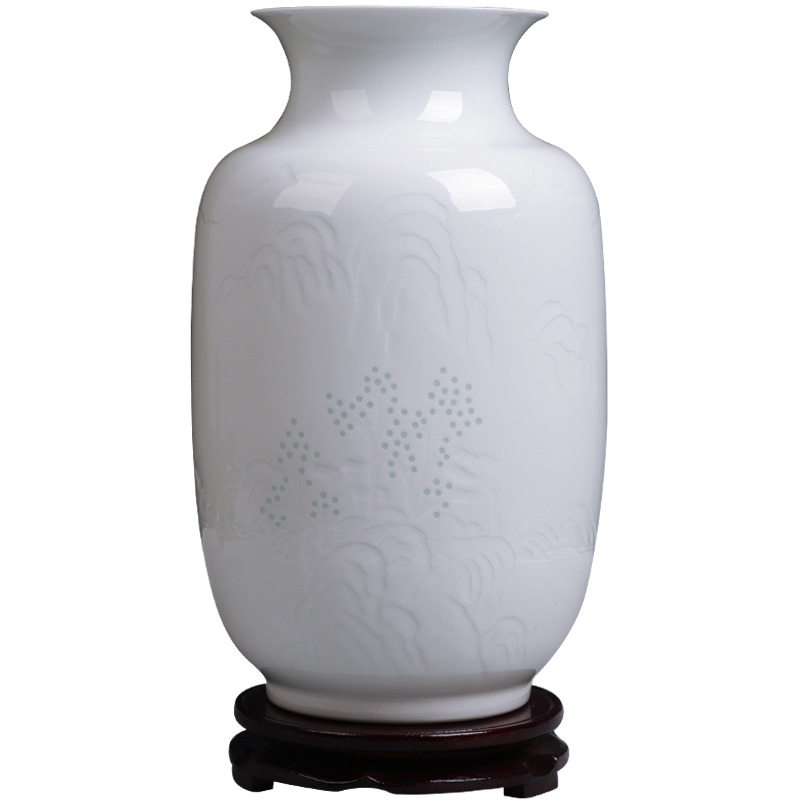 Jingdezhen ceramics hand - made steed vases, flower arrangement sitting room of Chinese style household adornment TV ark, furnishing articles present