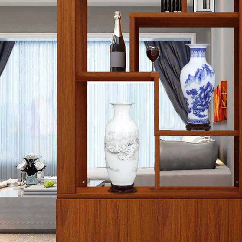 Jingdezhen vase furnishing articles living room contracted wine flower arranging ceramics vase decoration home decoration