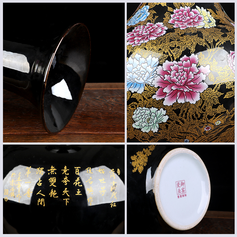 Jingdezhen vases, pottery and porcelain landing large new Chinese style household flower arrangement sitting room adornment TV ark, furnishing articles