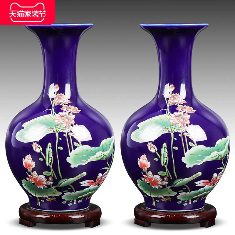 Jingdezhen ceramics floret bottle home furnishing articles dried flower arranging flowers, Chinese style living room TV cabinet handicraft