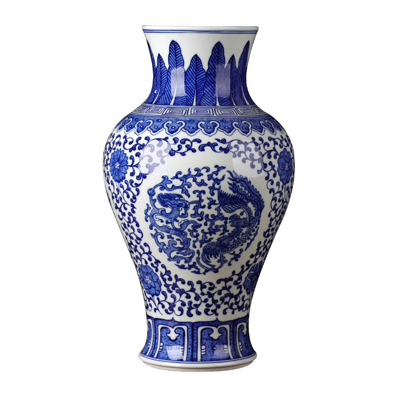 Jingdezhen ceramics glaze color antique hand - made under the blue and white porcelain vases, modern classical Chinese style household act the role ofing is tasted furnishing articles