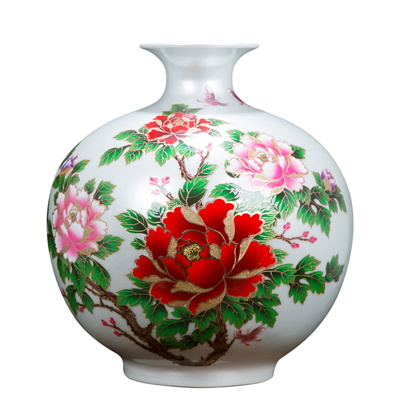 Jingdezhen ceramics flower vase of modern Chinese style household living room TV cabinet wine accessories furnishing articles