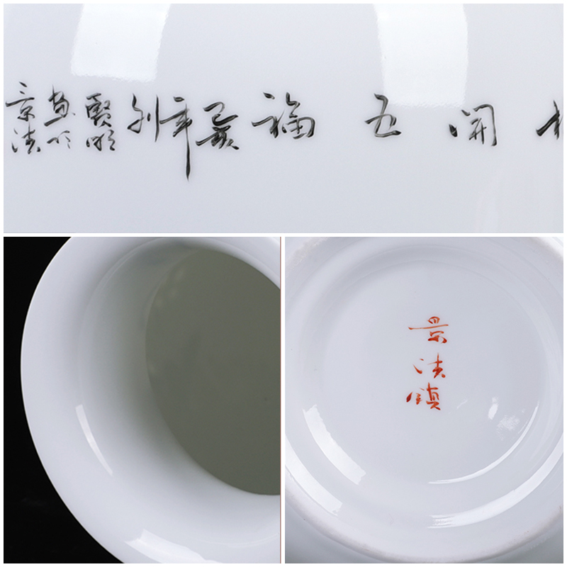 Creative thin foetus and exquisite porcelain jingdezhen ceramics vase furnishing articles sitting room flower arranging manual hand - made Chinese style decoration