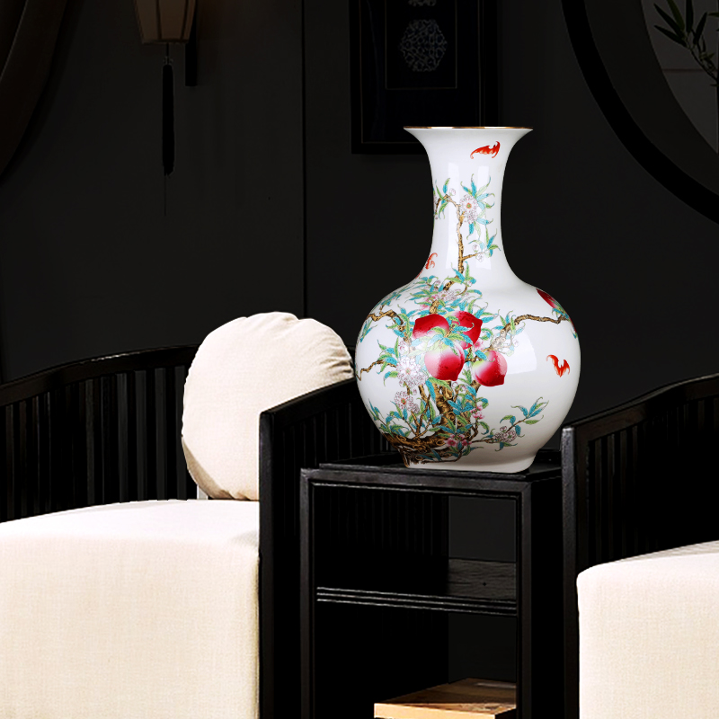 Jingdezhen large ground ceramic vases, flower arrangement craft sitting room of Chinese style household adornment TV ark, furnishing articles