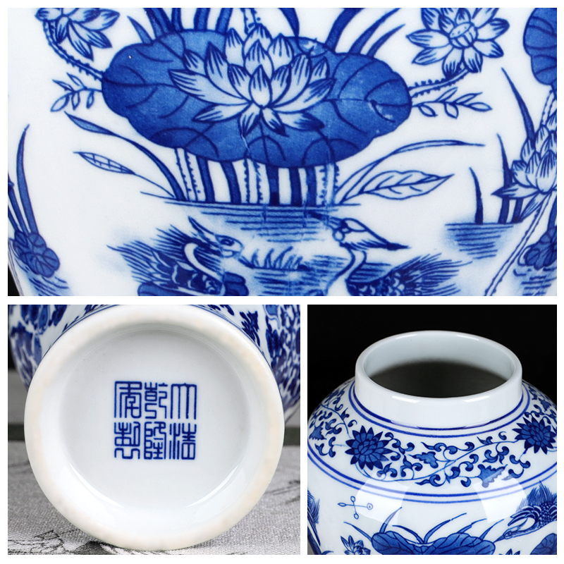 Jingdezhen ceramics archaize general storage tank jar airtight canister caddy fixings household act the role ofing is tasted furnishing articles in the living room