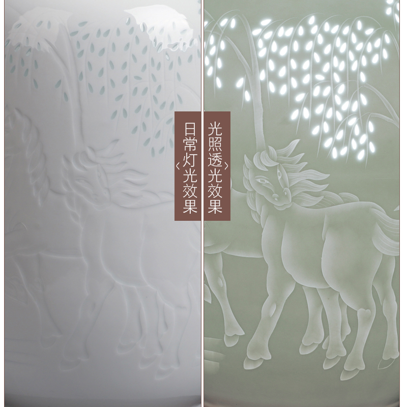 Jingdezhen ceramics hand - made steed vases, flower arrangement sitting room of Chinese style household adornment TV ark, furnishing articles present