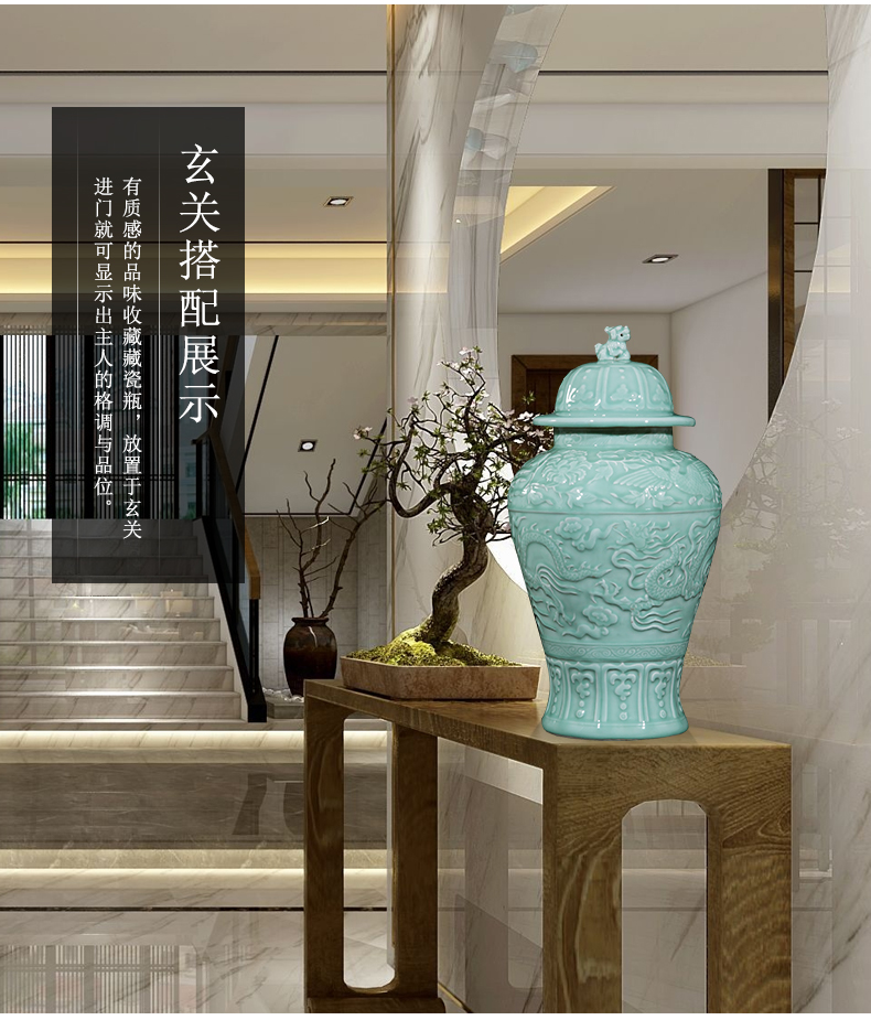 Jingdezhen ceramics by hand throwing carve shadow qdu vase wine home decoration villa hotel furnishing articles