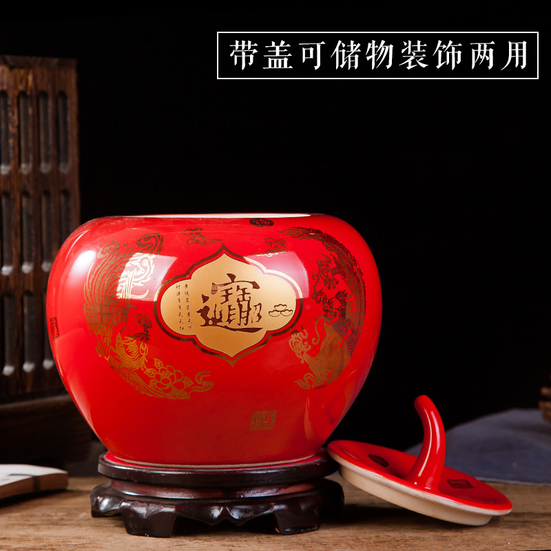 Jingdezhen ceramic vases, a thriving business Chinese red porcelain furnishing articles sitting room ark, crafts home decoration